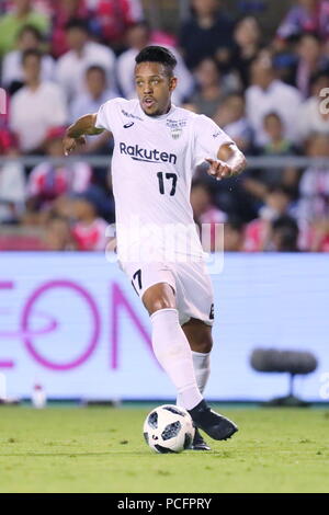 Osaka, Japon. 1er août 2018. Wellington (Vissel) Football/soccer : 2018 J1 match de championnat entre Cerezo Osaka 1-1 Vissel Kobe au Kincho Stadium à Osaka, Japon . Credit : Naoki Nishimura/AFLO SPORT/Alamy Live News Banque D'Images