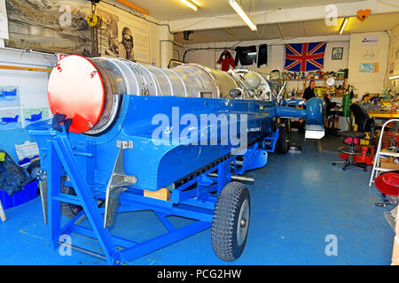 North Shields, au Royaume-Uni. 2 août 2018. Donald Campbell Bluebird K7 hydroplane bateau reconstruit à North Shields Crédit : Wilf Doyle/Alamy Live News Banque D'Images