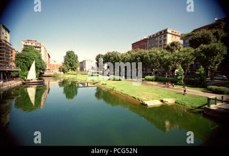 L'Italie, Lombardie, Milan, Navigli, Darsena Banque D'Images