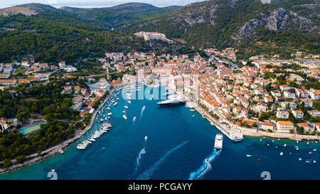 Vue aérienne de Hvar, Croatie Banque D'Images