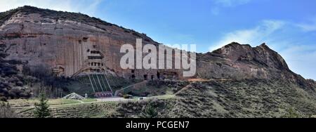 Panorama de Mati Temple dans la province de Gansu dans Chinal Banque D'Images