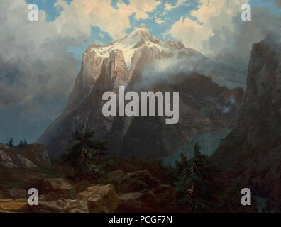 Albert Bierstadt - Mount Brewer du King's Canyon, en Californie. Banque D'Images