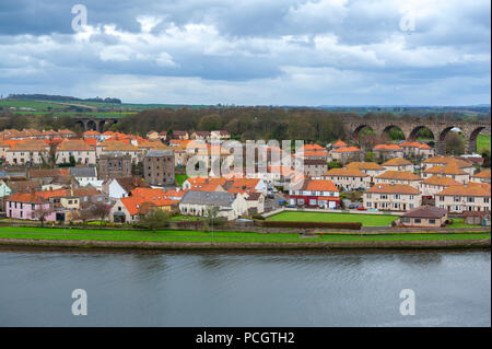 Tweedmouth, un village de Berwick-upon-Tweed situé sur la rive sud de la rivière Tweed dans le Northumberland, England, UK Banque D'Images