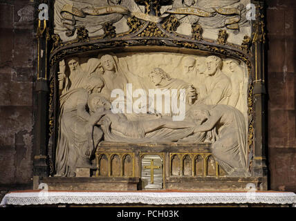 Mise au tombeau du Christ, dans l'autel Saint Germain l'Auxerrois, église dans Paris, France Banque D'Images