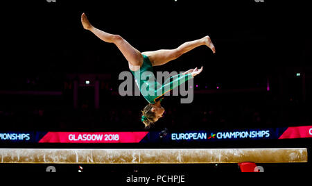 Ireland's Meaghan Smith sur le faisceau lors de la première journée de l'Europe 2018 à la SSE Hydro, Glasgow. ASSOCIATION DE PRESSE Photo. Photo date : Jeudi 2 août 2018. Voir l'activité de l'histoire du sport. Crédit photo doit se lire : Jane Barlow/PA Wire. RESTRICTIONS : usage éditorial uniquement, pas d'utilisation commerciale sans autorisation préalable Banque D'Images