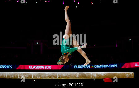 Ireland's Meaghan Smith sur le faisceau lors de la première journée de l'Europe 2018 à la SSE Hydro, Glasgow. Banque D'Images