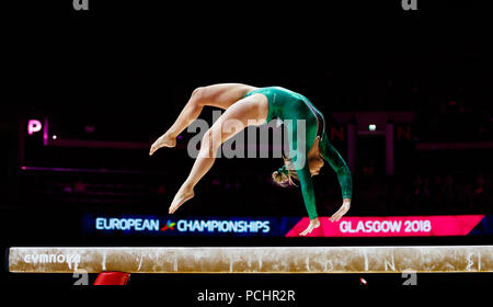 Ireland's Meaghan Smith sur le faisceau lors de la première journée de l'Europe 2018 à la SSE Hydro, Glasgow. Banque D'Images