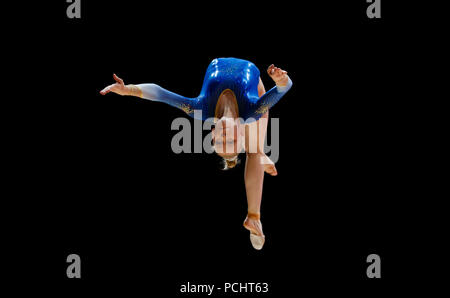 Jessica Castles en Suède sur la poutre pendant le premier jour des Championnats d'Europe 2018 à l'Hydro SSE, Glasgow.APPUYEZ SUR ASSOCIATION photo.Date de la photo: Jeudi 2 août 2018.Voir PA Story sport européen.Le crédit photo devrait se lire comme suit : John Walton/PA Wire.RESTRICTIONS : utilisation éditoriale uniquement, aucune utilisation commerciale sans autorisation préalable Banque D'Images