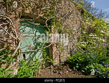 Porte cachée dans un jardin secret Banque D'Images