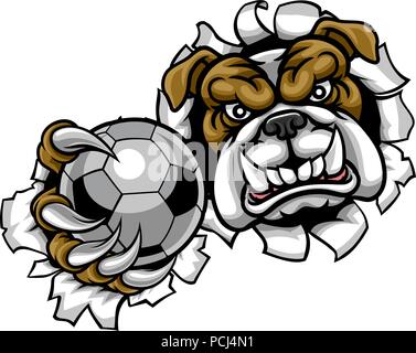 Football Soccer Bulldog Mascot Illustration de Vecteur