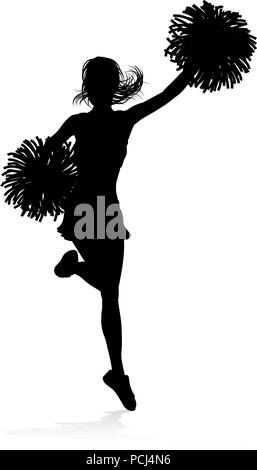 Cheerleader Silhouette Illustration de Vecteur