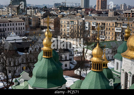 Vue depuis la Cathédrale Saint Sophias, Kiev, Ukraine. Banque D'Images