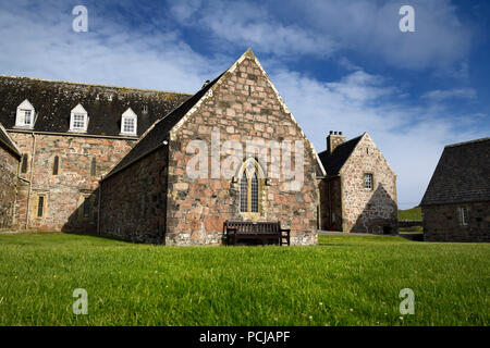 Michael médiévale rénovée chapelle à l'abbaye de Iona berceau monastère du christianisme dans l'Ecosse sur l'île d'Iona Hébrides intérieures Banque D'Images