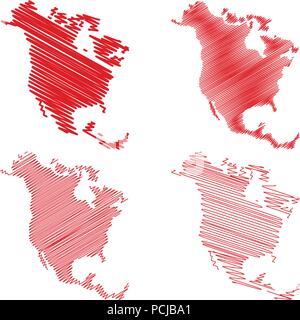 Écrire la carte de l'amérique du nord vector Illustration de Vecteur