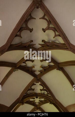 L'intérieur du plafond de la cathédrale de Bâle Kreuzgang (l'église et de l'ancienne cathédrale) à Bâle, Suisse. Banque D'Images