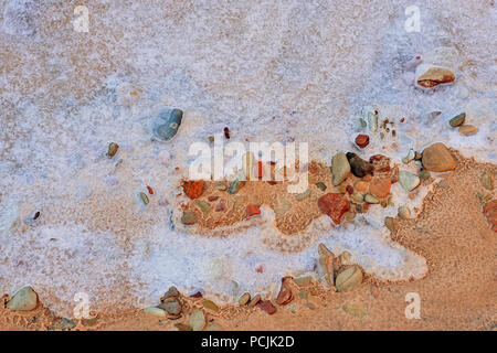 Formations de glace le long de la rivière Pine, Zion National Park, Utah, USA Banque D'Images