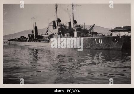 Droit de l'album photo de Oberfänrich Torpedoboot allemand Wilhelm Gaul - Torpilleurs Luchs (Lynx) en 1937, pendant la guerre civile espagnole. Banque D'Images