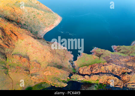 Lake Argyle, un homme fait d'eau fraîche de la rivière Ord, vu de l'air, Kimberley, au nord-ouest de l'Australie Banque D'Images