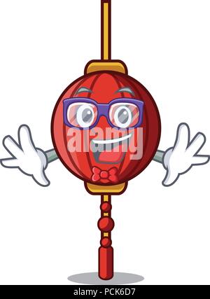 Lanternes chinoises cartoon caractère Geek Illustration de Vecteur