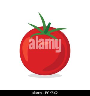 Tomato isolé sur fond blanc. Vector illustration Illustration de Vecteur