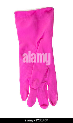 Nouveaux gants de caoutchouc sur blanc fond isolé Banque D'Images