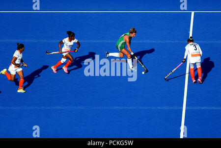 Ireland's Nicola Evans en action au cours de l'épanouissement de la Coupe du Monde féminine de hockey, quart-de-finale au Lee Valley Hockey and Tennis Centre, Londres. ASSOCIATION DE PRESSE Photo, Photo date : Jeudi 2 août 2018. Crédit photo doit se lire : Steven Paston/PA Wire Banque D'Images