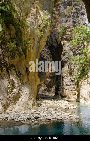 Lengarica Lengaricë, Canyon River, près de Përmet, Parc National, Hotova-Dangell, Gjirokastra, Gjirokastër Albanie Banque D'Images