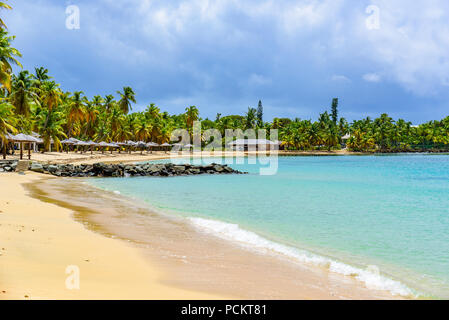 Paradise beach à Morris Bay, île tropicale des Caraïbes Antigua Banque D'Images