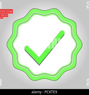 Approuvé Green Star sticker vector illustration isolé sur fond blanc eps10 Illustration de Vecteur