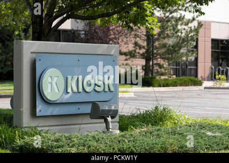 Un logo affiche à l'extérieur du siège de Kiosk Information Systems in Louisville, Colorado, le 21 juillet 2018. Banque D'Images