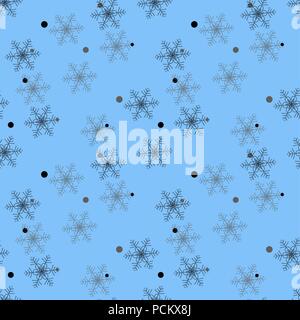 Flocons de neige modèle transparente. Chutes de neige fond. Symbole hiver vacances, Joyeux Noël, Bonne Année célébration Vector illustration Illustration de Vecteur