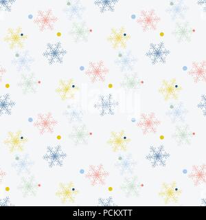 Résumé de fond transparente flocon fait main. La neige fond d'enfantin handcrafted design pour bébé, table à langer, carte menu d'hiver, maison de papier d'emballage, d'impression de sac, t shirt etc. Illustration de Vecteur