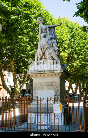 Monument de la résistance, Barjols, France, Var Banque D'Images