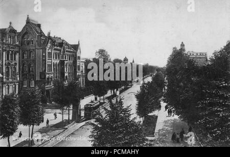 Aleje Ujazdowskie w Warszawie przed 1916. Banque D'Images