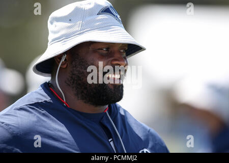 01 août 2018, Irvine, CA.Los Angeles Rams coach Edward plus gris à Los Angeles Rams Camp d'entraînement à l'UC Irvine Campus à Irvine, CA le 01 août 2018. Jevone Moore Banque D'Images
