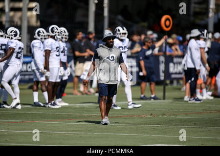 01 août 2018, Irvine, CA.Los Angeles Rams coach Aubrey agréable à Los Angeles Rams Camp d'entraînement à l'UC Irvine Campus à Irvine, CA le 01 août 2018. Jevone Moore Banque D'Images