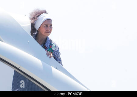 Palma de Mallorca, Espagne. 06Th Aug 2018. La Reine Sofia a de l'Espagne à la 5e journée de la régate Coupe du Roi à Palma de Majorque, Espagne le 3 août 2018. Credit : Jimmy Olsen/Media Espagne*** ***aucune perforation/Alamy Live News Banque D'Images