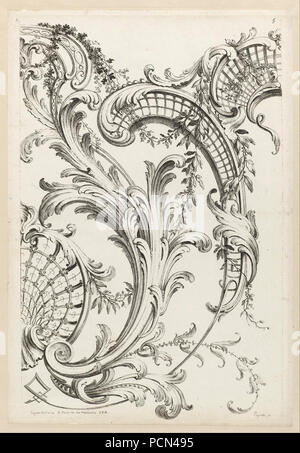 Alexis Peyrotte - Cartouches et feuille d'acanthe Shell - Motif Banque D'Images