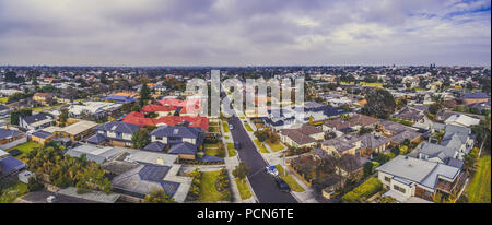 Antenne grand panorama de l'immobilier à Carrum, banlieue de Melbourne, Australie Banque D'Images