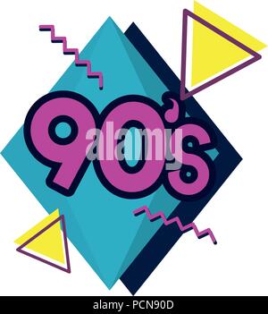 Trendy retro 90s style art Illustration de Vecteur