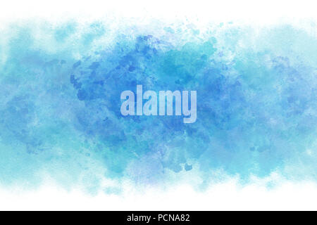 Bleu été eau vague ou abstrait peinture aquarelle vintage background Banque D'Images