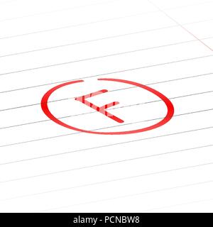 Résultat de l'examen F rouge grade dernière marque. Illustration de Vecteur