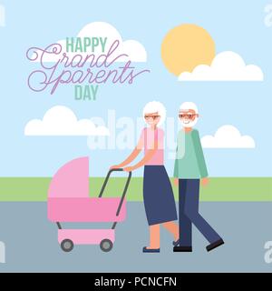 Grandparenst day card Illustration de Vecteur