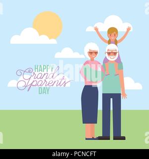 Grandparenst day card Illustration de Vecteur