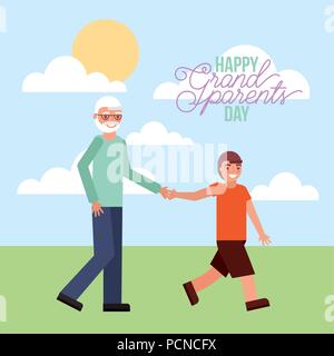 Grandparenst day card Illustration de Vecteur