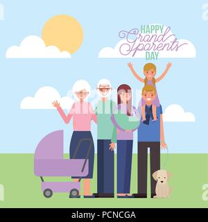 Grandparenst day card Illustration de Vecteur