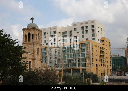 Le centre-ville historique de Beyrouth était en ruines pendant la guerre civile du Liban. Maintenant, le centre-ville dispose d'appartements luxueux, et bâtiments historiques restaurés Banque D'Images