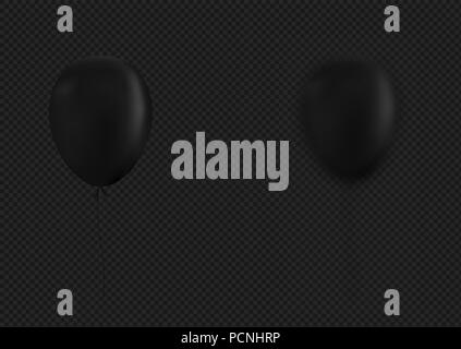 Ballons noir floue sur fond noir isolé. Vector illustration Illustration de Vecteur