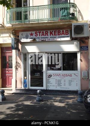 Shop avant de la Star Kebab restaurant à Béziers, France Banque D'Images