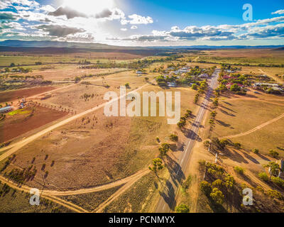 En passant par les petits et Carrieton - canton de champs dans le sud de l'Australie- paysage aérien Banque D'Images